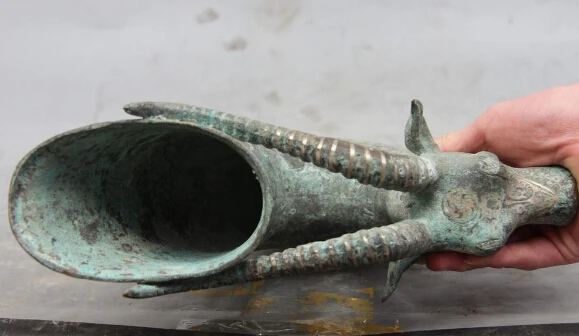 Китай Бронза Позолоченного Серебра Овцы Козы Бокал Бутылка Кубок Стакан Вина Cup