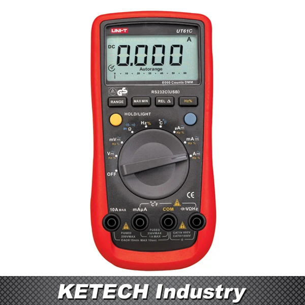AC/DC Modern Digital Auto Ranging Multimeters with RS232 Interface LCD Meter Tester UNI-T UT-61C | Инструменты