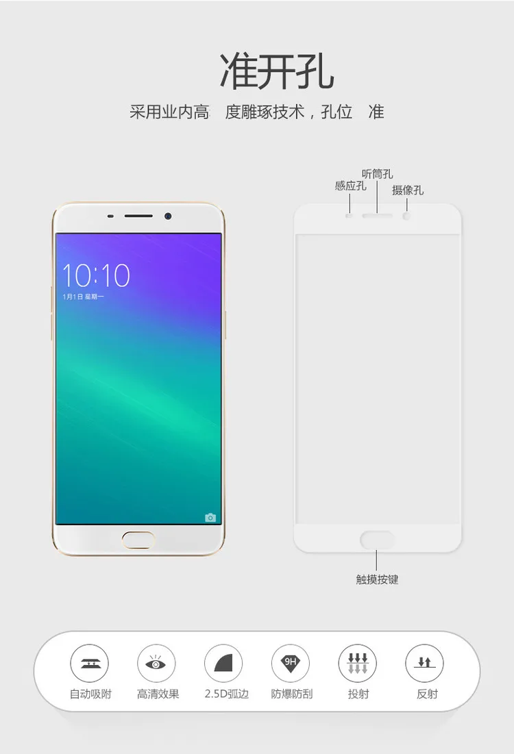 Полная защита экрана для VIVO V3 V3 Max V5/X5 Pro/X6 X6 Plus/X7 X7 Plus/Y55 Y66 Y67 защитная пленка закаленное стекло