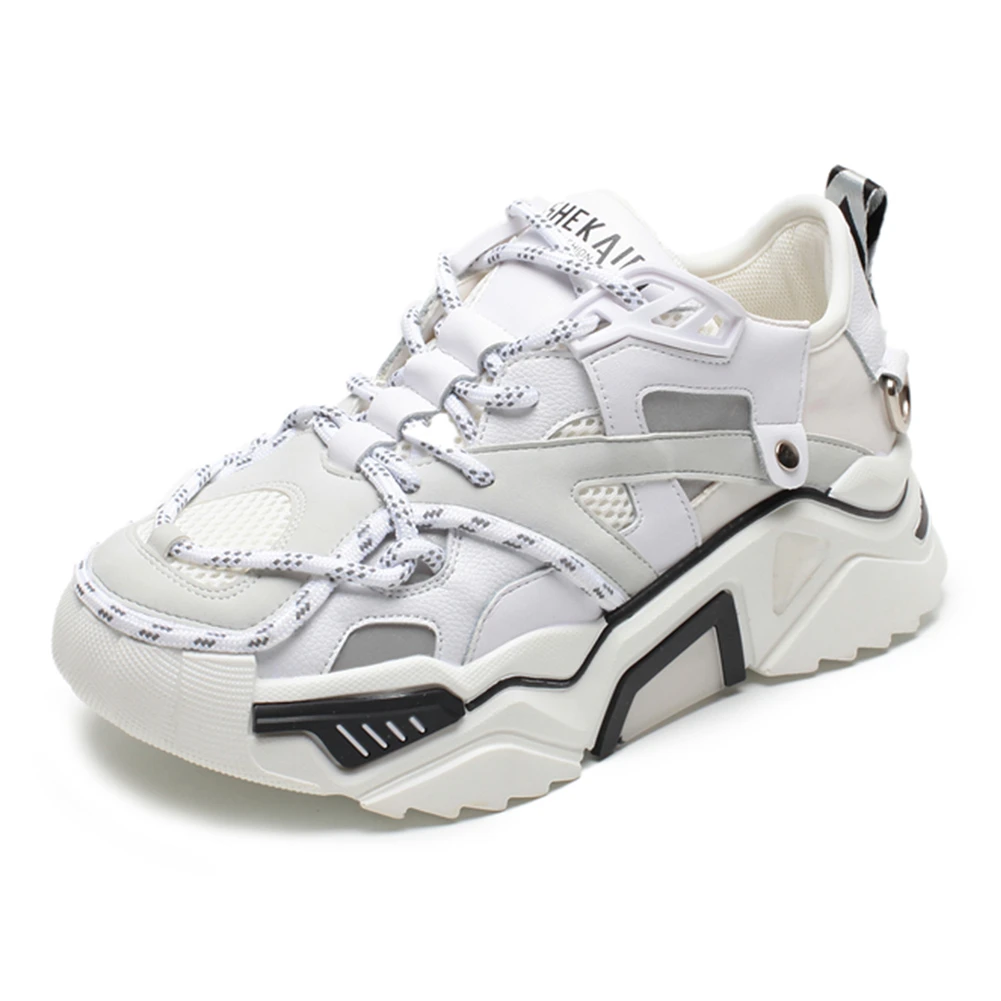 Новинка Модные женские кроссовки из натуральной коровьей кожи со шнуровкой 2019