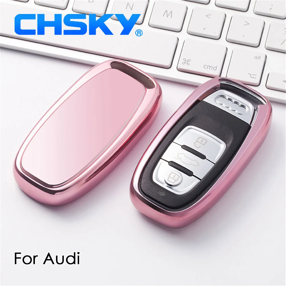 CHSKY TPU чехол для автомобильного ключа для Audi A4 A5 A6 A7 Q5 Q7 R8 RS4 RS5 Чехол для автомобильного ключа чехол для брелка аксессуары для стайлинга автомобилей