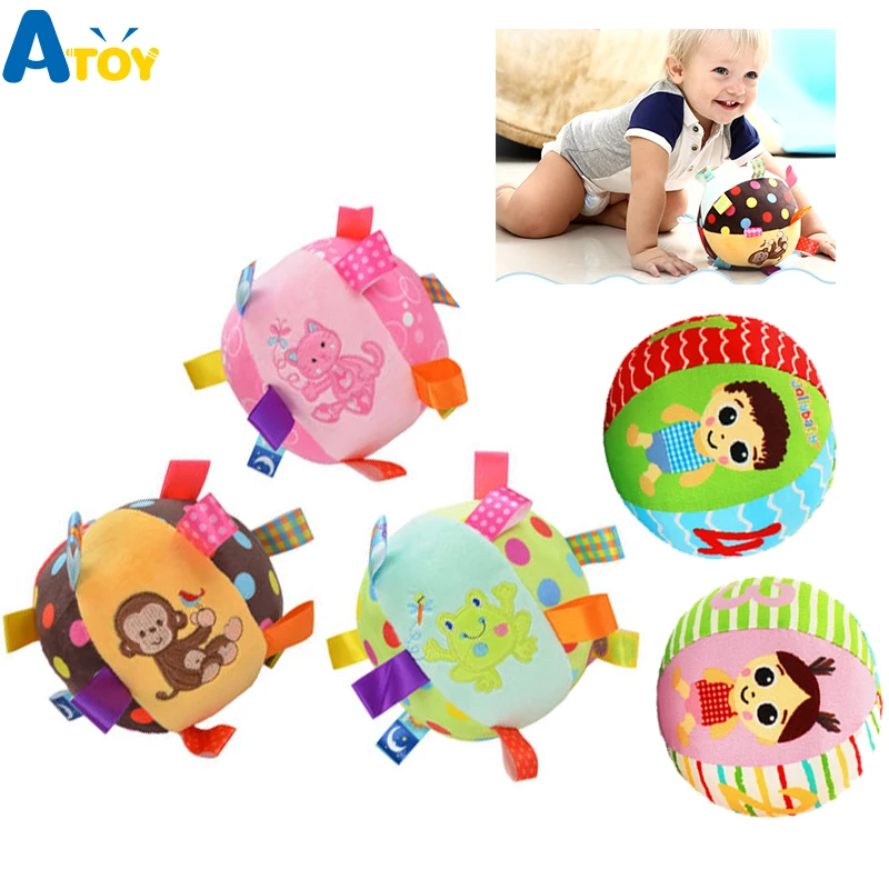 Детские игрушки мягкий мяч животное плюшевые со звуком погремушки для младенца