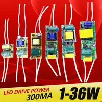 1 3w4 7w8 12w15 18w20 24w25 36w led driver power supply built in constant current lighting 110 265v output 300ma transforme
