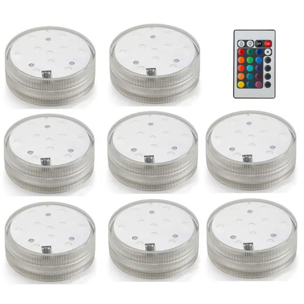 8 lights 1 remote Стеклянный Лотос кальян светодиодный светильник с пультом дистанционного управления RGB красочные водопроводные трубы chicha аксессуары Погружные Водонепроницаемые Лампы - Цвет: 8 lights 1 remote