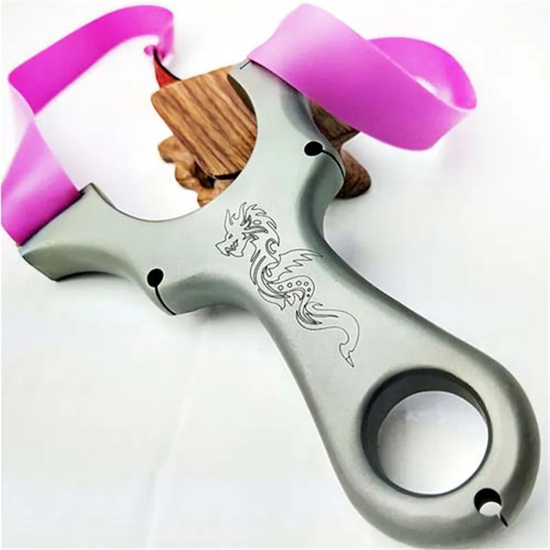 

TC21 Genuine Titanium alloy Slingshot For Hunting High Quality Hunting Slingshot Catapult With Rubber Band Outdoor Games