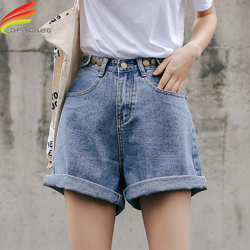 Фото Шорты женские джинсовые с завышенной талией уличная одежда - купить