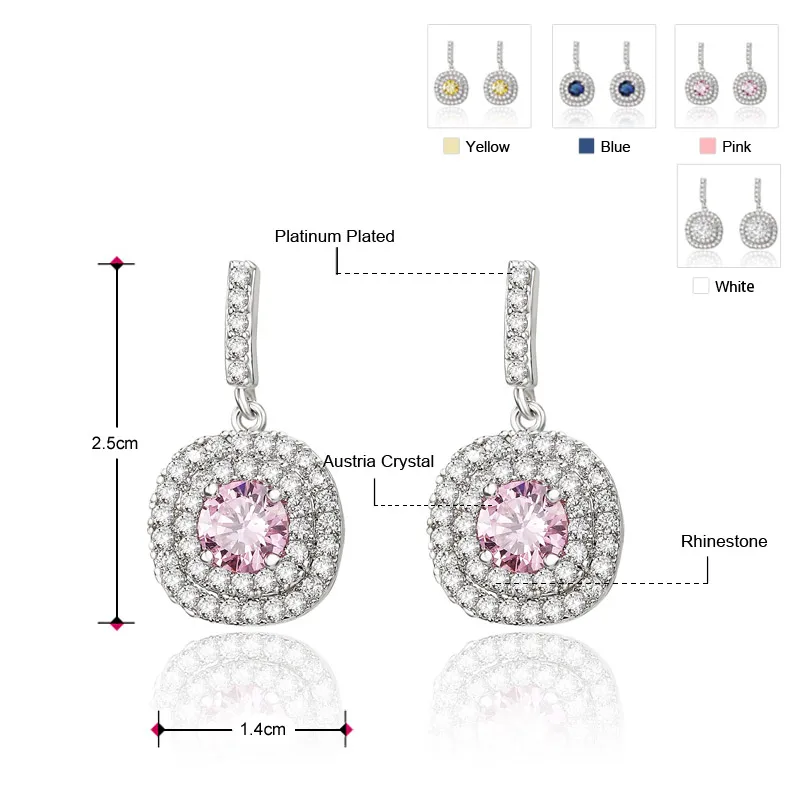 Neoglory Австрийские хрустальные стразы очаровательные свадебные Висячие серьги