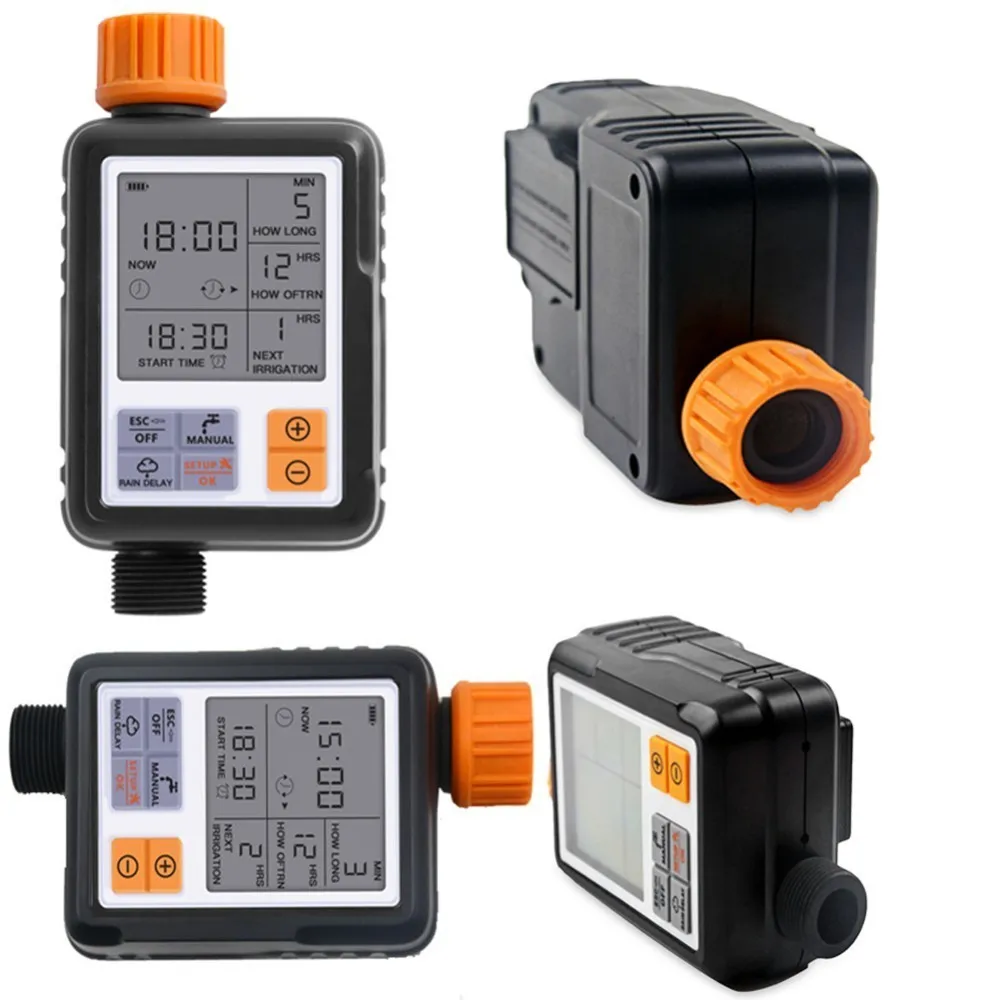 Автоматический электронный таймер воды ЖК-экран Спринклерный контроллер открытый сад Соленоидный клапан Таймер полив устройство орошения