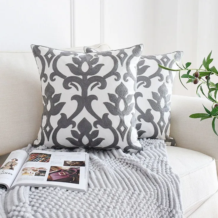 Nordic Design Cotton Linen Decorative Cushion Covers 45x45cm Floral Pattern Home Pillow Case Cover For Sofa Bedroom | Дом и сад