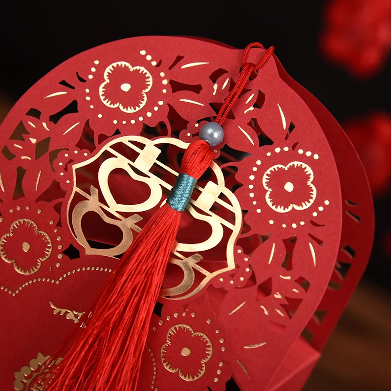 10 шт. свадебные подарочные коробки китайская коробка с кисточками полая