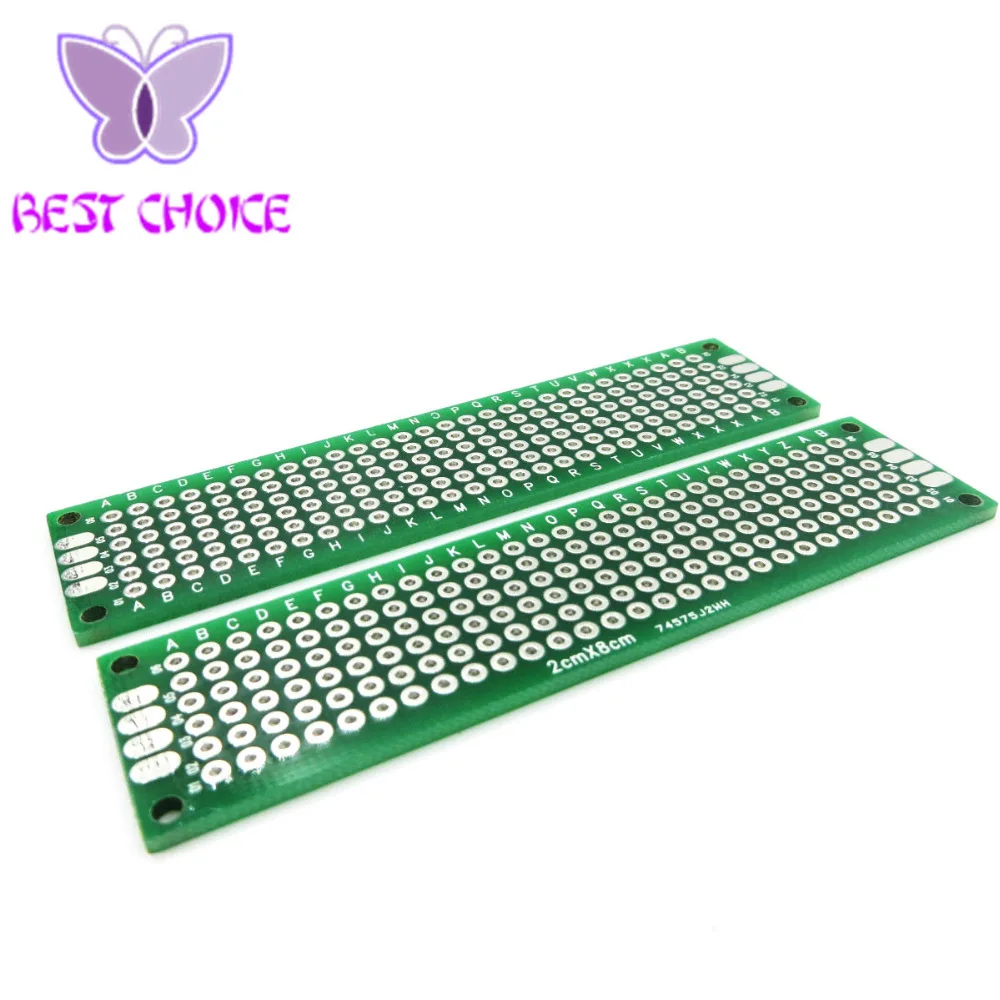 Бесплатная доставка 1 шт. 2x8 см двухсторонний медный Прототип pcb 2*8 панель