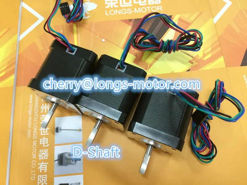 

Longs Motor 3PCS Nema17 D-shaft Stepper motor / stepping Motor 1.5A 75oz.in 4-Lead 17HS5415P1-X Reprap 3D Priner / CNC Wind