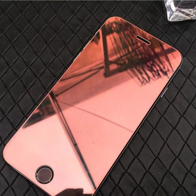 Модное зеркало из закаленного стекла Celular для Apple iPhone 5 5SE 6 7 SE экран Взрывозащищенная мембрана NFH чехол на 5s 6 S - Цвет: Rose Gold