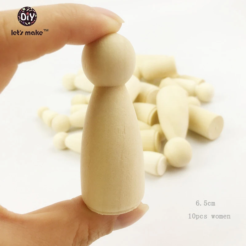 Деревянные колышки Let's make для кукол поделки сделай сам необработанные