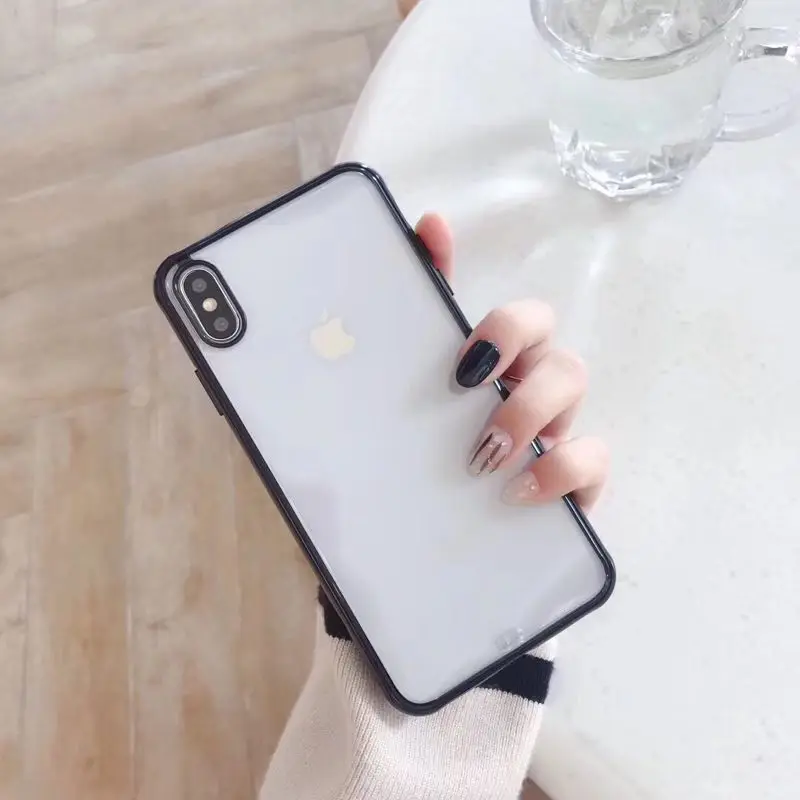 Ультра тонкий Crystal Clear кремния мягкий чехол для iPhone XS MAX XR X 10 противоударный бампер чехол для iPhone 8 7 6 6s плюс coque
