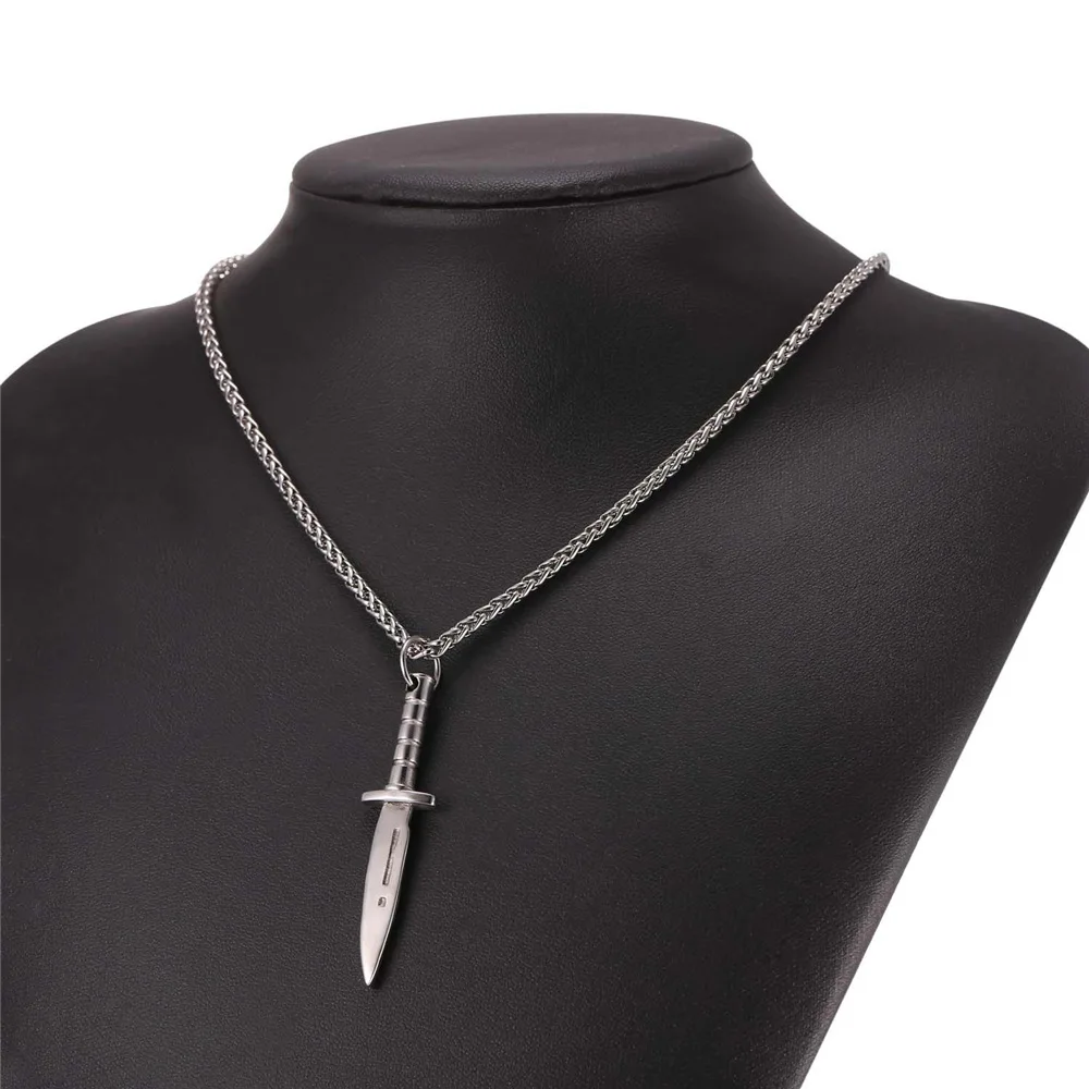 Золотой цвет/нержавеющая сталь нож кулон ожерелье для мужчин Оптовая
