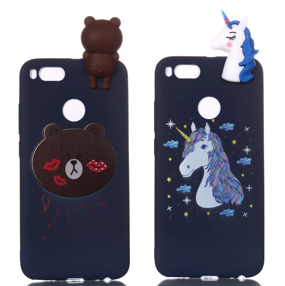 Silicone Case For Xiaomi mi a1 Soft TPU 3D Cover Unicorn Bear Cat Owl Panda Patterned mia1 5x | Мобильные телефоны и