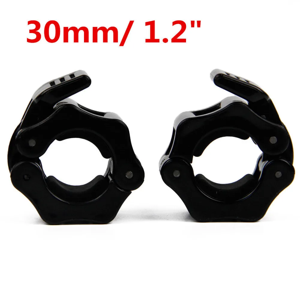 

1 Pair 30mm Olympic Barbell spring Collar Bar Spring Collar Clips Dumbbell Clamp Spinlocks Gym Fitness Crossfit Black L00394-C