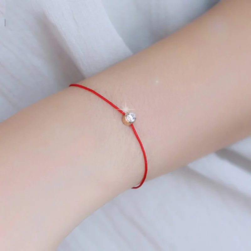 100% стерлингового серебра 925 DIY ручной работы черный красный веревка один cz камень
