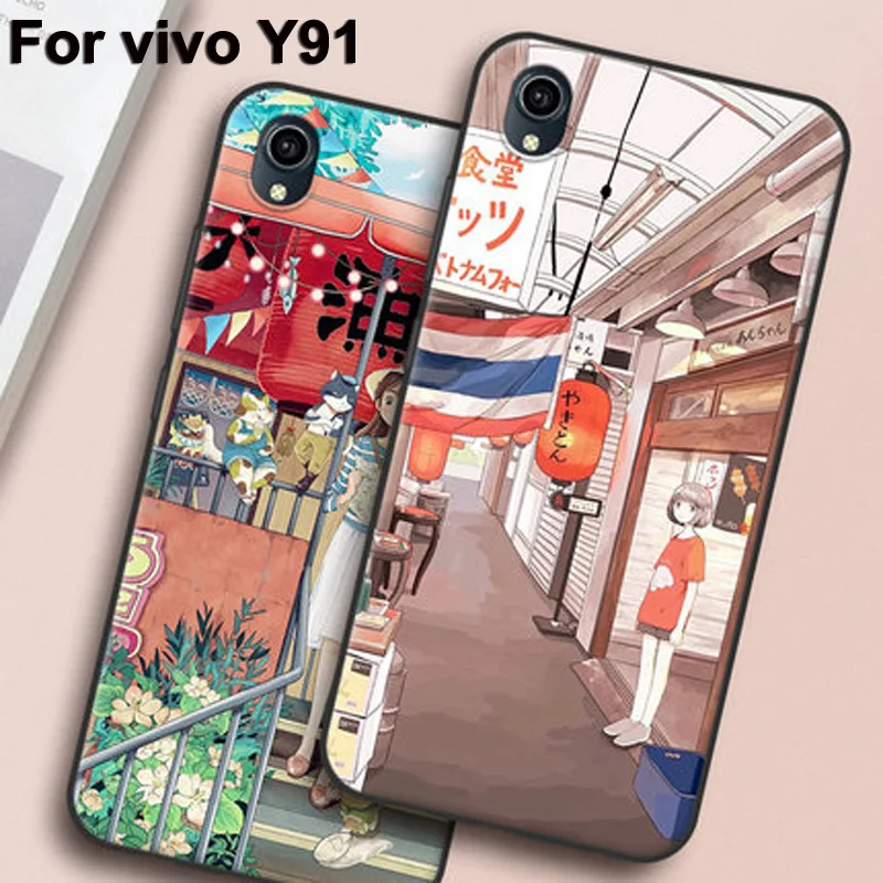 ДЛЯ vivo Y91 Y91C чехол vivo Y91 Drop-proof анти-капля Матовый Мягкий ТПУ силиконовый чехол HD цветочный узор для девочки ЧЕХОЛ ДЛЯ vivo Y91 C