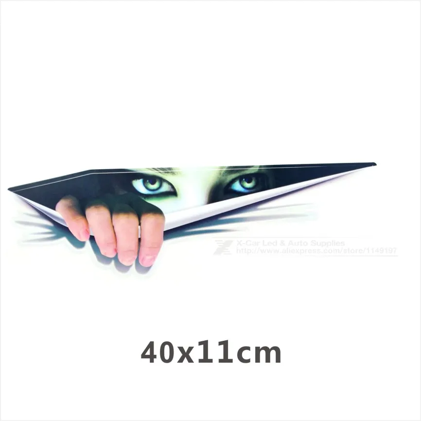 43X11 см, реалистичные 3D глаза, Peeking Monster, водонепроницаемая модная наклейка на автомобиль, Стайлинг для всех автомобилей Chevrolet Cruze Ford Focus - Название цвета: Серый