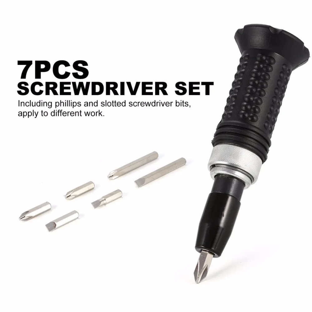 SHE.K 7pc Screwdriver Set Phillips Slotted Bit Cr-V Steel Screw Driver Car Machine Repairing Hand Tool Kit High Torque | Инструменты