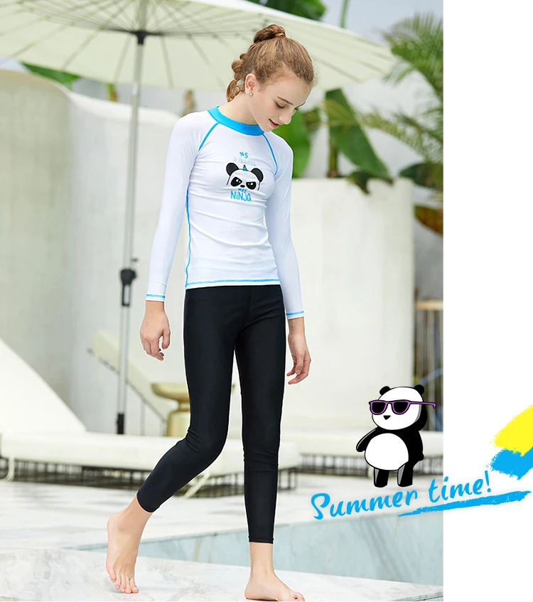 Молодежный купальный костюм UPF 50+ Rash Guard для девочек и мальчиков, футболка с длинными рукавами Топ, Быстросохнущий летний пляжный костюм для плавания, серфинга, дайвинга