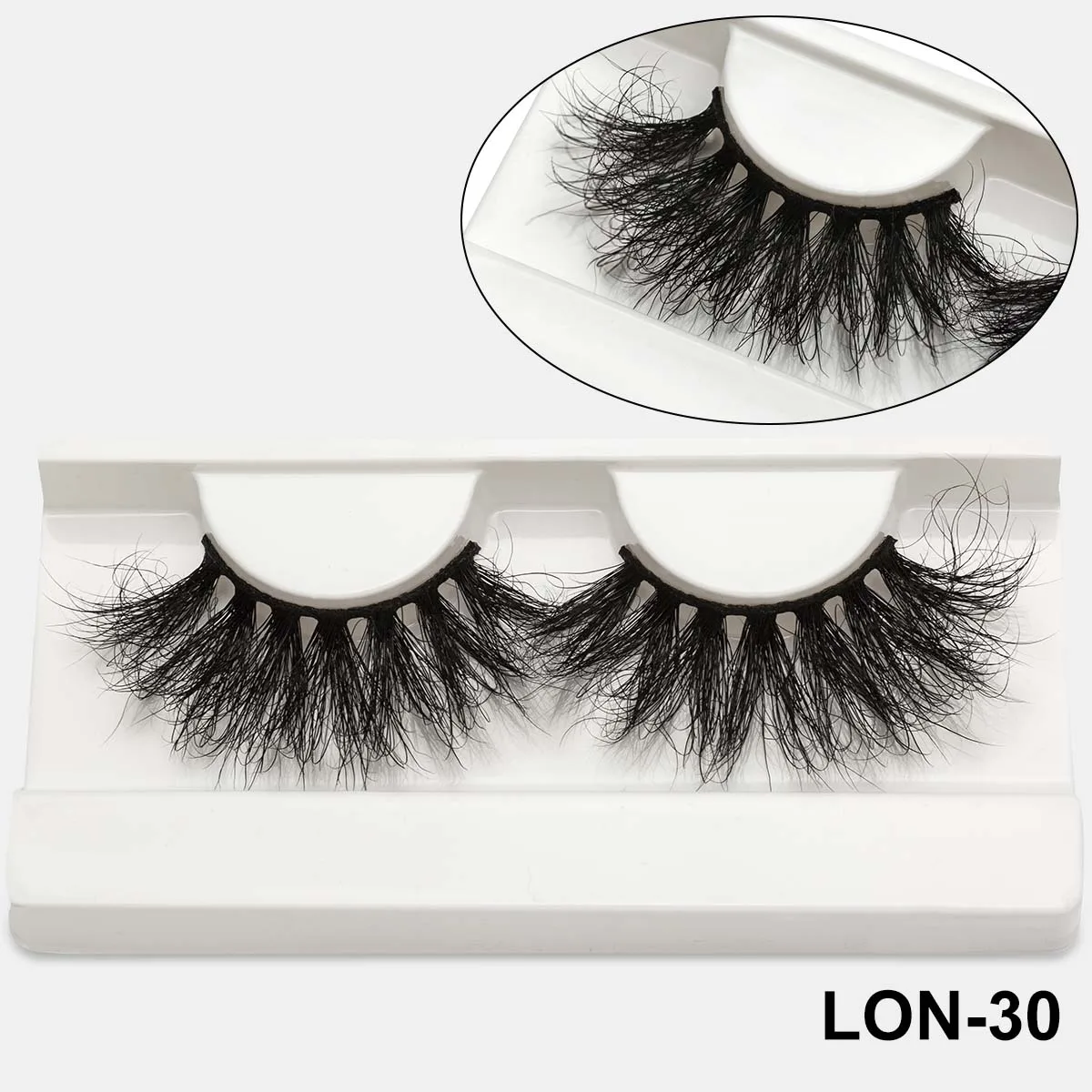 LON-30 DYSILK 25 мм 5D искусственные норковые ресницы крест на крест натуральный Накладные ресницы макияж 3D норки ресницы норковые ресницы maquiagem - Цвет: LON-30