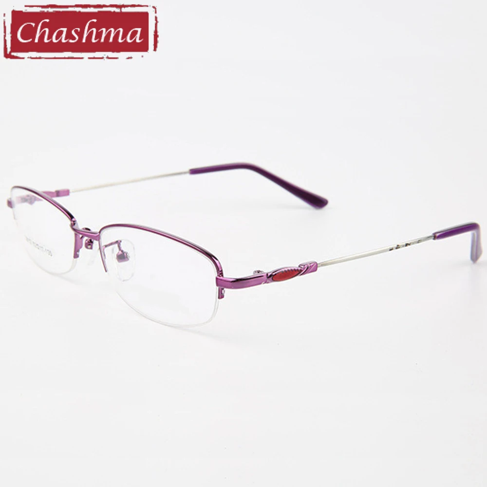 Chashma брендовые фиолетовые очки женские полуоправы из сплава материал памяти