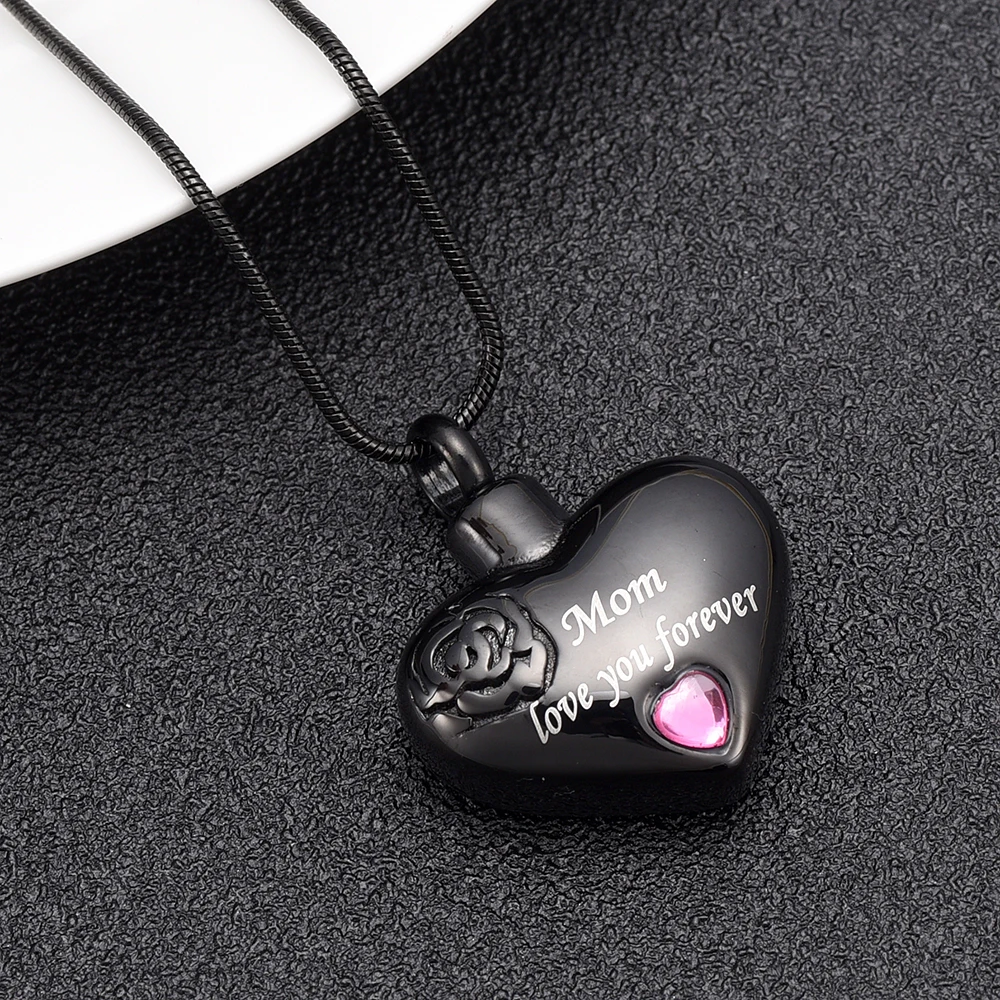 LKJ10034 &quotMom love you forever&quot печатный розовый камень инкрустация в форме сердца