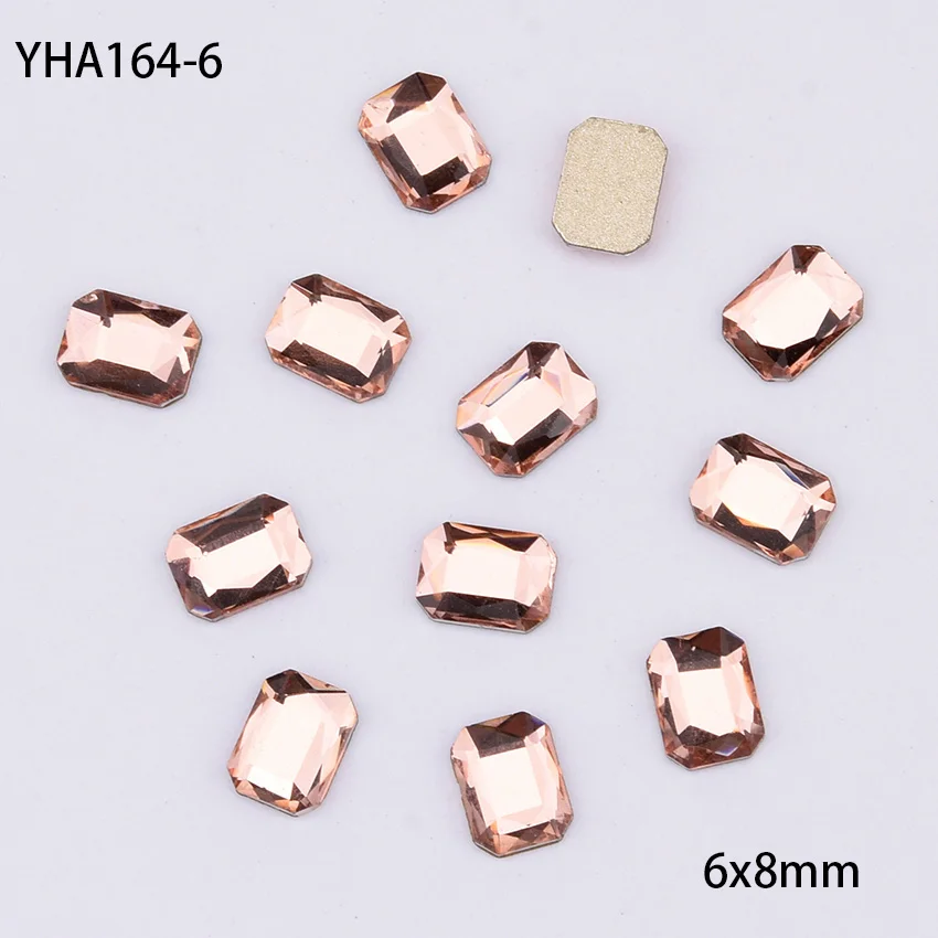 YHA164-6 10 шт. прямоугольник с плоским основанием, для ногтей стразами ножные браслеты с корейской популярной ногти бриллиантами 6x8 мм ногтей Декор ювелирные изделия аксессуары Поставка YHA164 - Цвет: YHA164-6
