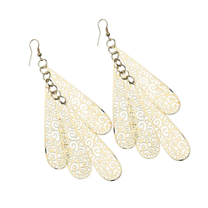 fashion tassel water drill long ear environmental protection color anti-allergy nail jewelry wholesale Yiwu source | Украшения и