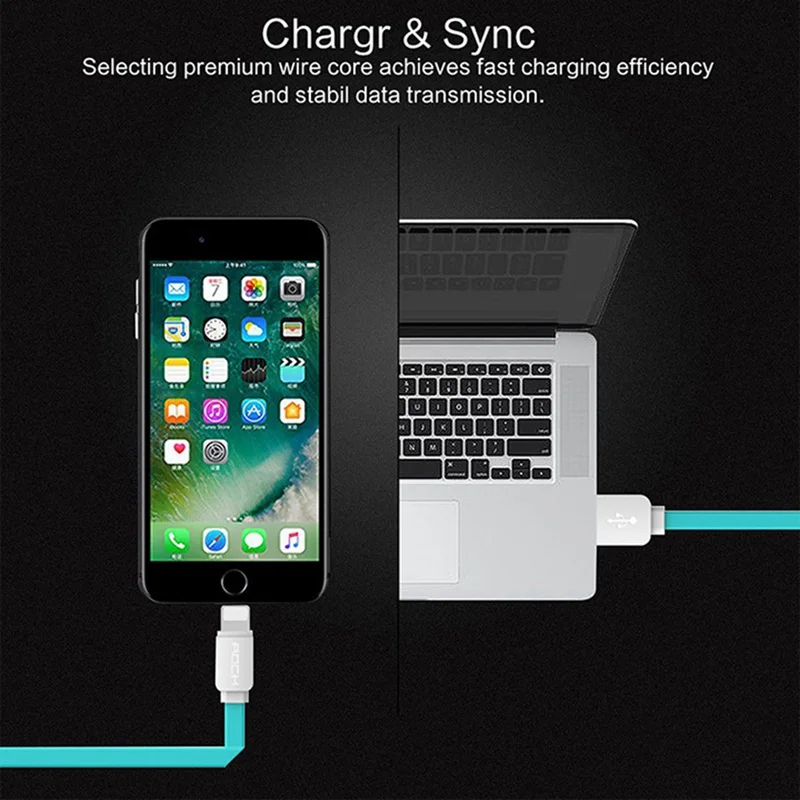 ROCK USB кабель для iPhone 2A Lightning синхронизации данных 8X7 6 Plus 5 5S 5C зарядное устройство