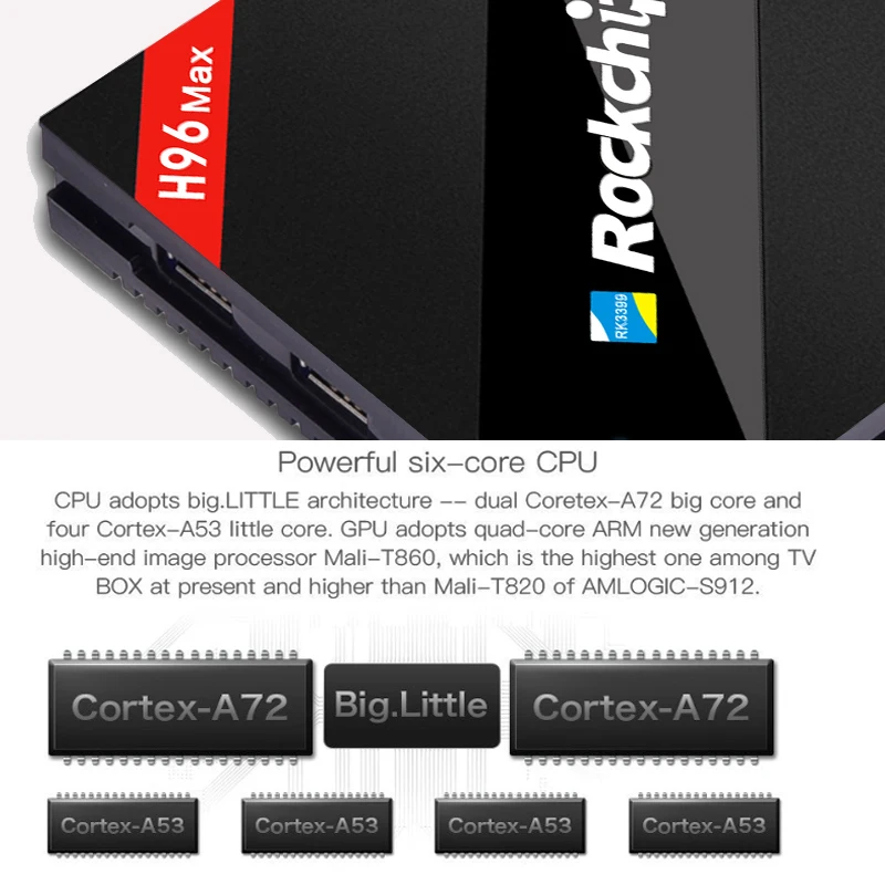 ТВ-приставка H96 max android 7 1 4 ГБ 32 RK3399 Cortex-53 4k 60 FPS tvbox WiFi медиаплеер H96mini smart
