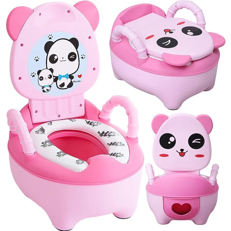 

Panda Baby Potty Toilet Bowl Cute Cartoon Training Pan Training Seat Children Bedpan Portable Urinal Comfortable Backrest Pot