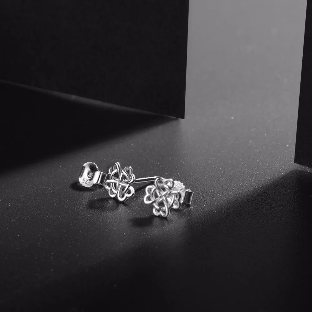 Серьги гвоздики женские из серебра 925 пробы с узлом|Серьги-гвоздики| |