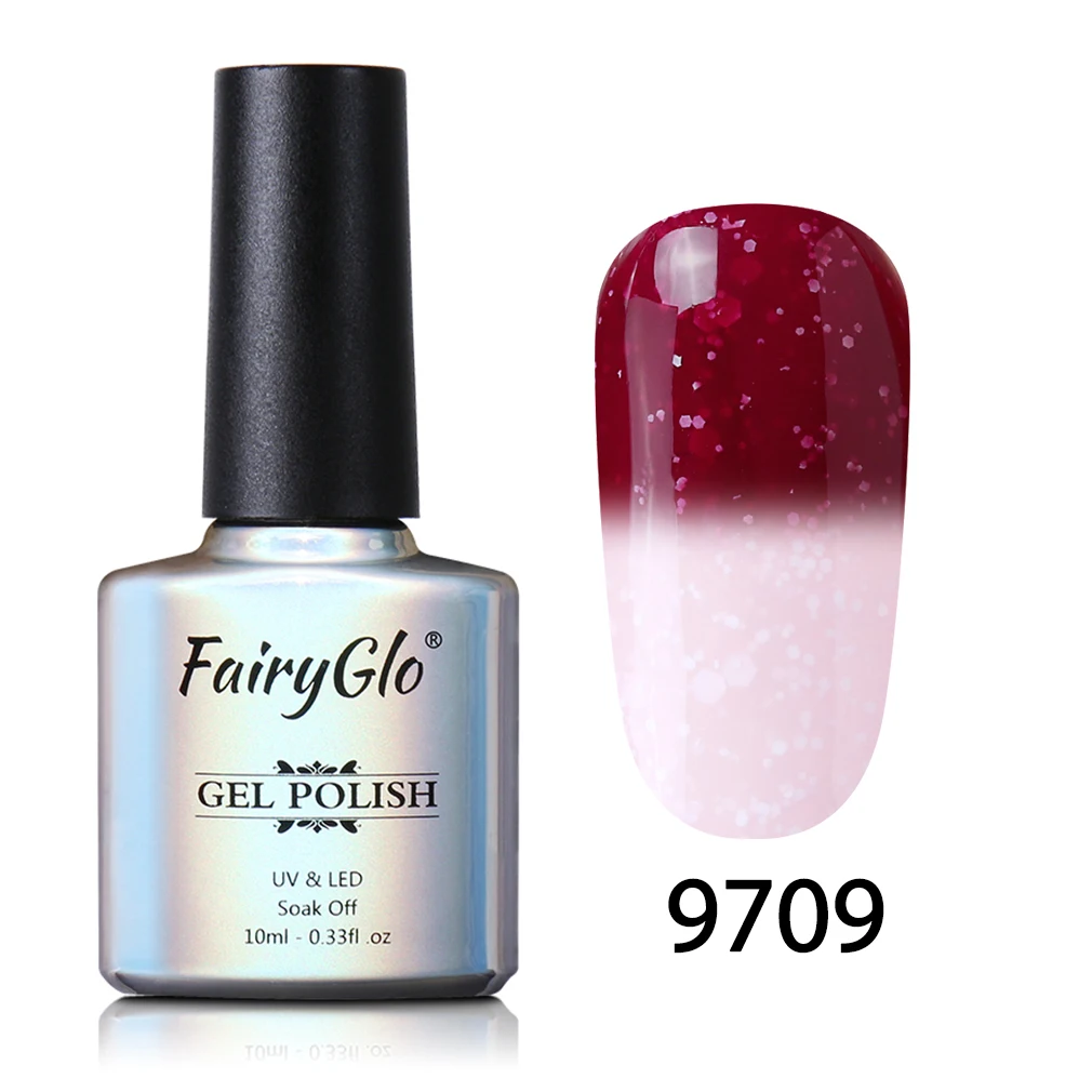 FairyGlo 10 мл Снежный УФ-гель для ногтей меняющий температуру Гель-лак замачиваемый Полупостоянный лак для ногтей DIY Гель-лак - Цвет: 9709