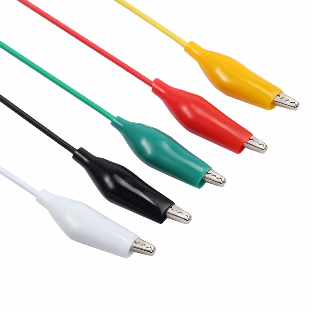 30 шт. зажимы аллигатора набор тестов 1A 24 AWG Guage 50 см Тестовый Кабель для Цифровой мультиметр Зажимы 5 цветов Тестовые провода