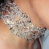 chunky crystal flower statement necklace unique starburst pendant rhinestone luxury instagram maxi choker necklace