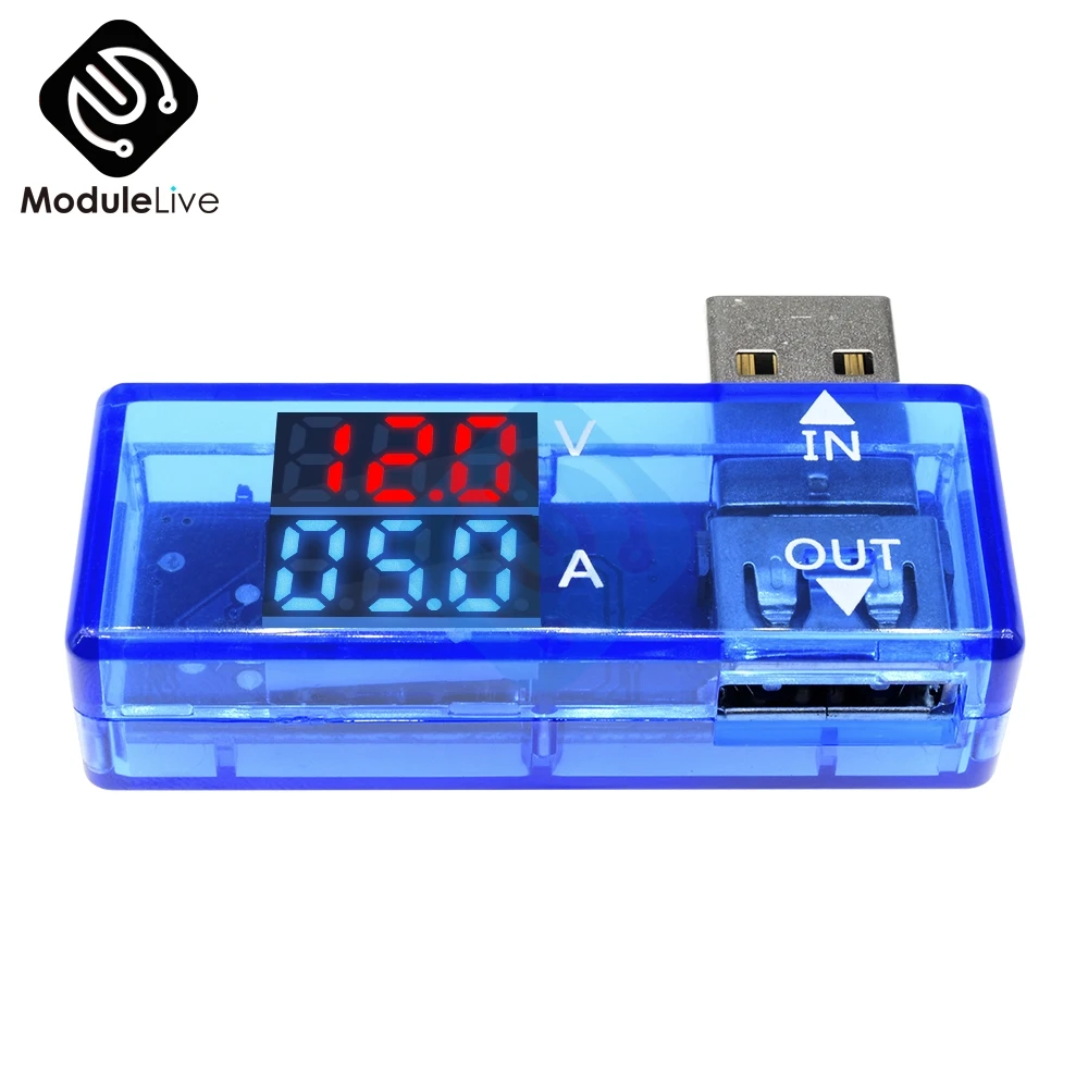 Мини 5 в красный синий USB измеритель напряжения тестер амперметр вольтметр