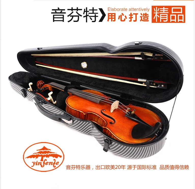 Жесткий Чехол для скрипки 4/4 из углеродного волокна в треугольной форме с двумя