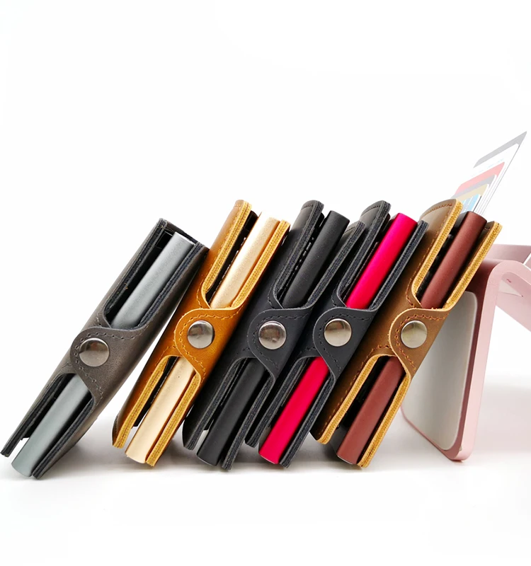 Casekey RFID-защищенный кожаный Алюминиевый бумажник держатель для ID-карт