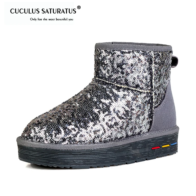 Cuculus/обувь; синие зимние ботинки; женские ботильоны; модная зимняя теплая обувь на плоской подошве; коллекция года; женская обувь без застежки с круглым носком; 1697