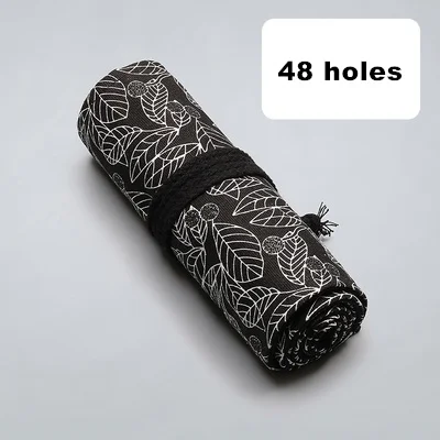 C 48 Holes 36/48/72 пенал для карандашей ручек сумок отверстий рулон мешок карандаша штрафы Прохладный канцелярские black rose лист Обёрточная бумага школьные наборы для рисования подарки - Цвет: C 48 Holes