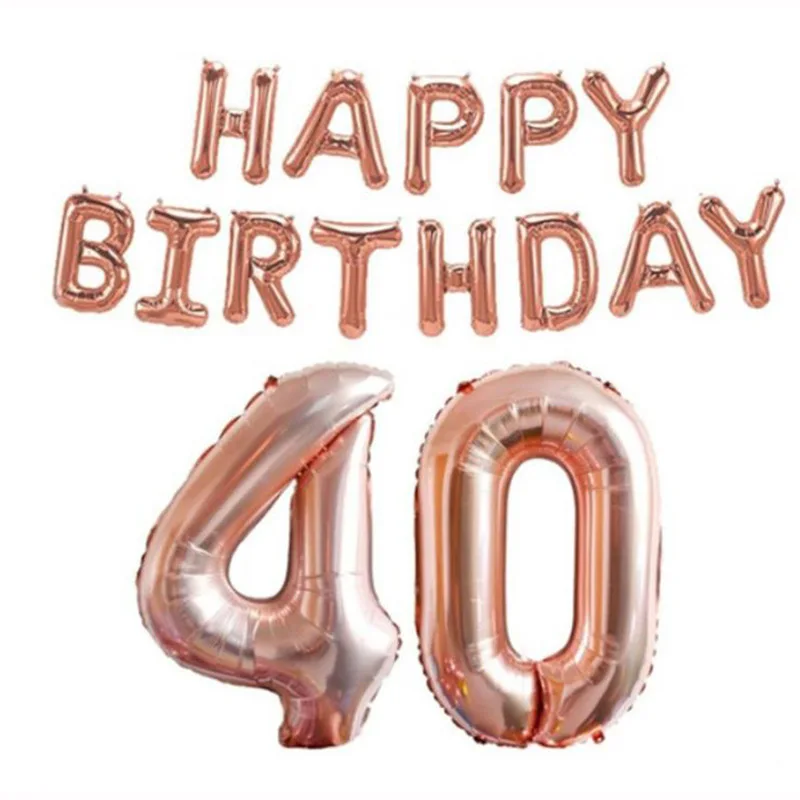 

16inch Happy Birthday balloon air Letters Alphabe 30inch number Rose Gold foil balloons wedding party birthday helium globos