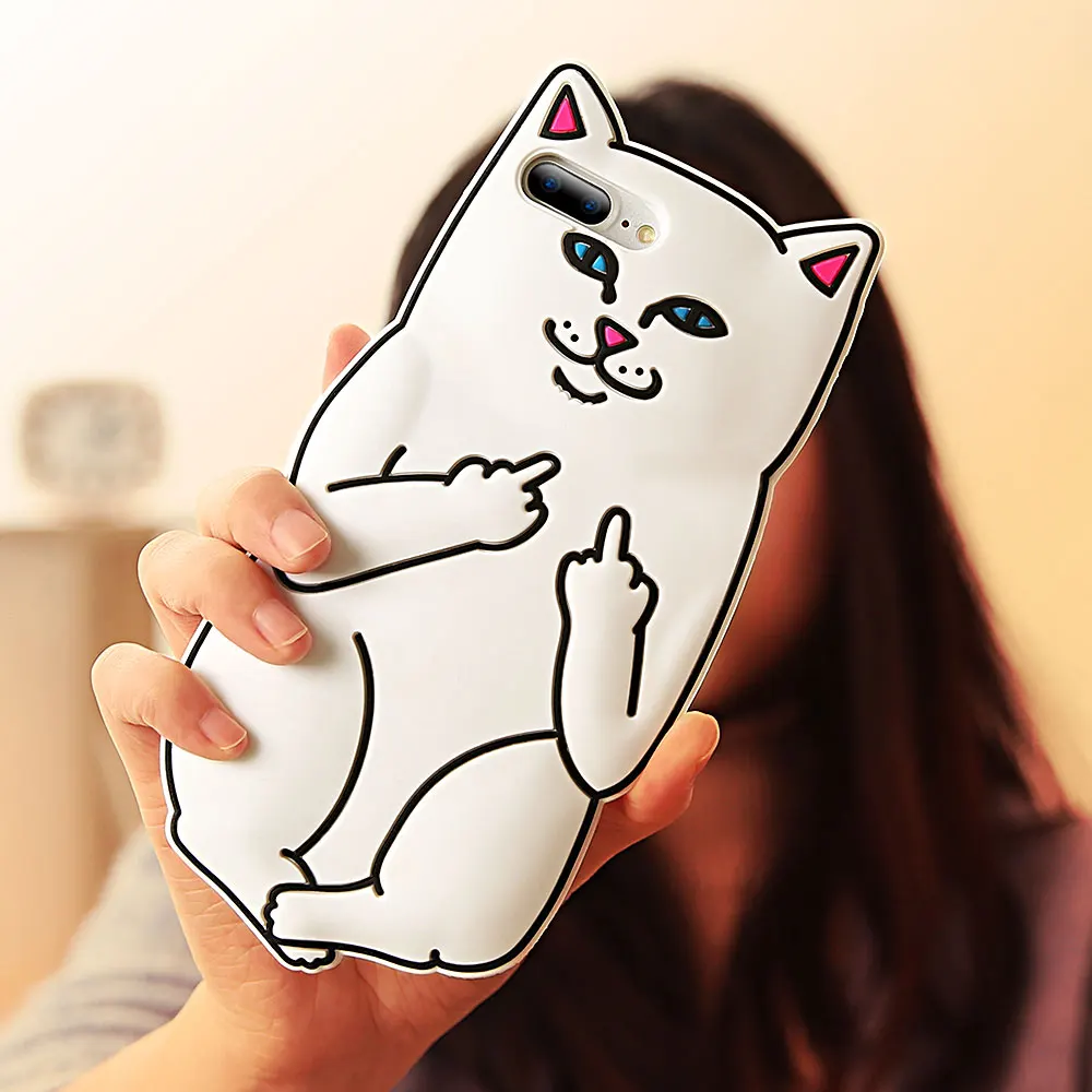 KISSCASE 3D Cute Cartoon Pocket Cat Silicone Case For iPhone 7 7Plus 6 6s Plus Luxury Soft Silicon Rubber Cover 5S 8 |