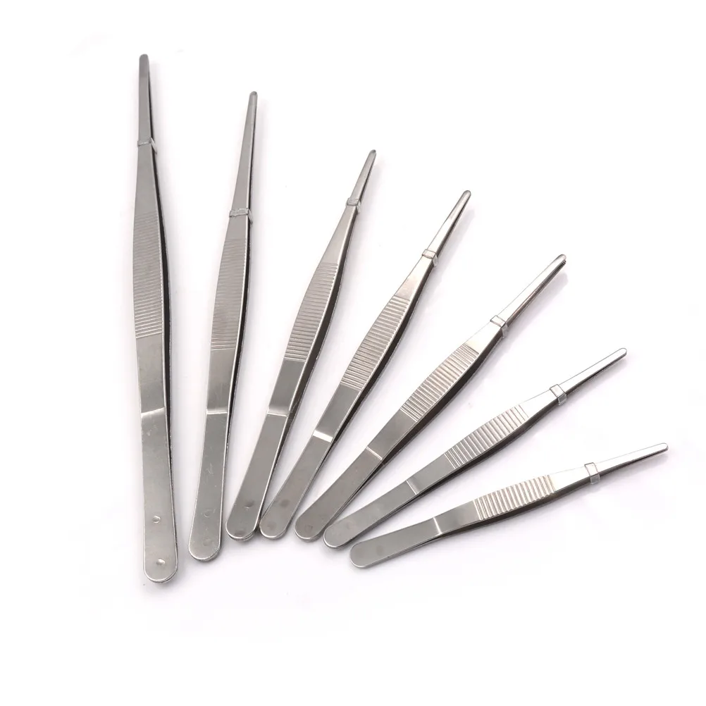 

1pcs Tweezers 12.5cm/14cm/16cm/18cm/20cm/25cm/30cm Stainless Steel Medical Dental Precision Long Straight Forceps Tweezers