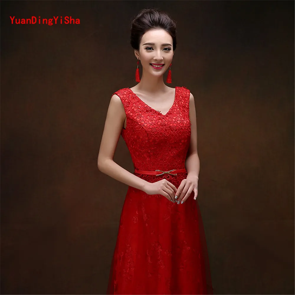 Real Photos Lace A-Line Evening Dress robe de soiree 2017 New V-Neck Sashes Appliques Elegant Formal Party Prom Dresses | Свадьбы и