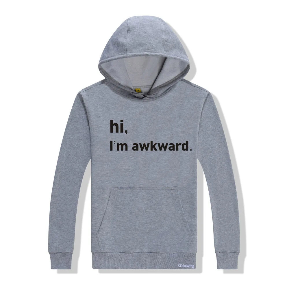 Hi, I'm awkward. Print Women Sweatshirts Casual Hoodies For Lady Girl Funny Hipster Jumper