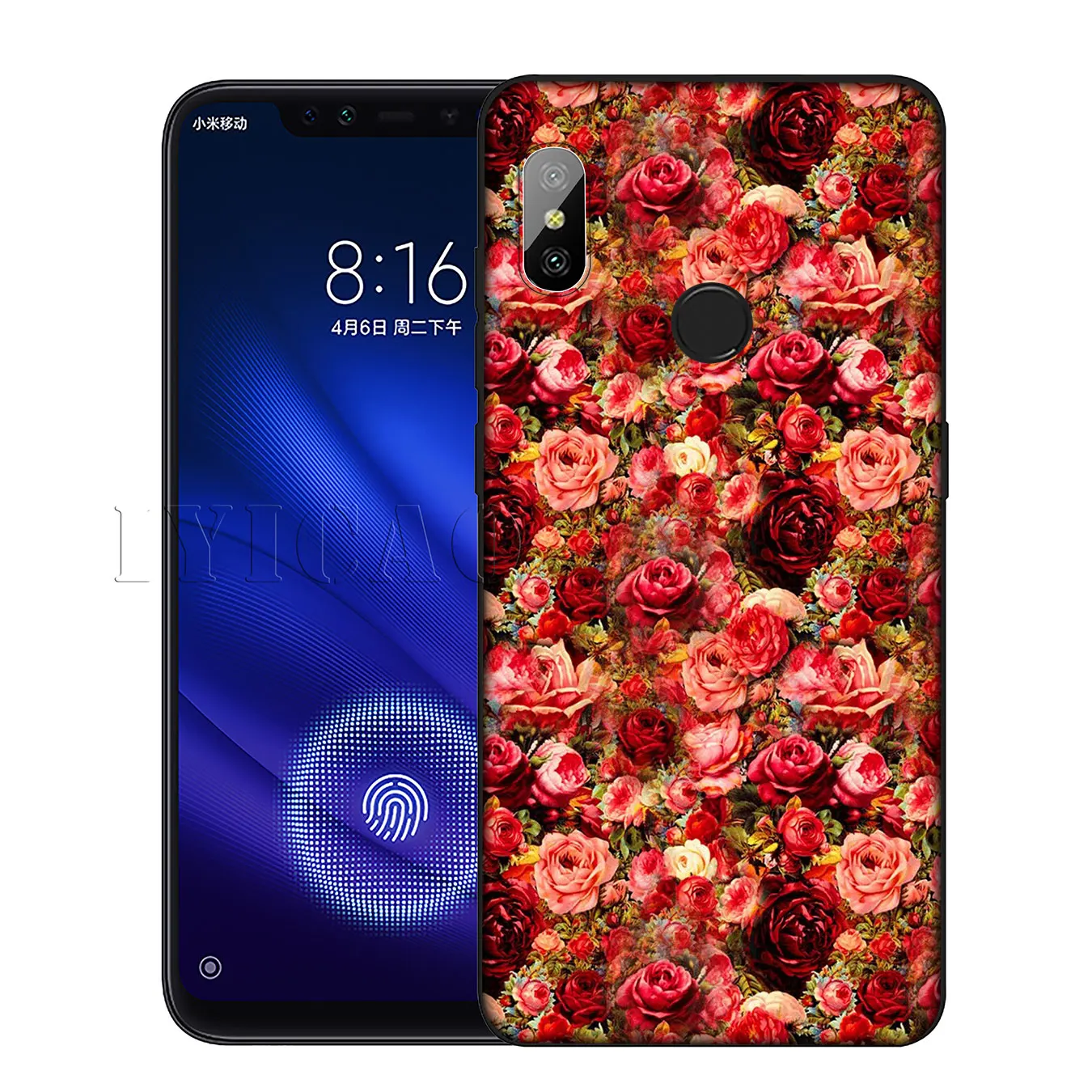 IYICAO Beautiful Garden Red Roses Flowers Silicone Soft Case for Xiaomi Redmi 6A 5A Note 7 4 4X 5 Plus 6 Pro Black TPU Cover |